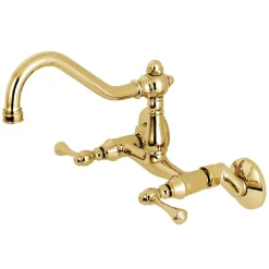 Kingston Brass Vintage 6-Inch Adjustable Center Wall Mount Kitchen Faucet