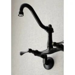 Kingston Brass Vintage 6-Inch Adjustable Center Wall Mount Kitchen Faucet