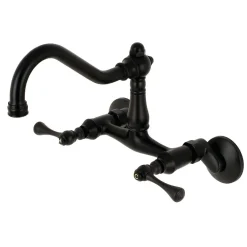 Kingston Brass Vintage 6-Inch Adjustable Center Wall Mount Kitchen Faucet