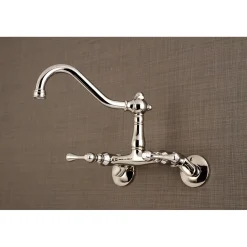 Kingston Brass Vintage 6-Inch Adjustable Center Wall Mount Kitchen Faucet