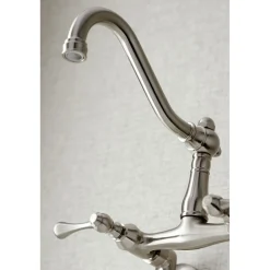 Kingston Brass Vintage 6-Inch Adjustable Center Wall Mount Kitchen Faucet