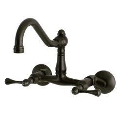 Kingston Brass Vintage 6-Inch Adjustable Center Wall Mount Kitchen Faucet