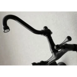Kingston Brass Vintage 6-Inch Adjustable Center Wall Mount Kitchen Faucet