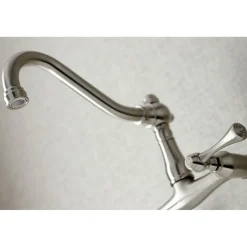 Kingston Brass Vintage 6-Inch Adjustable Center Wall Mount Kitchen Faucet