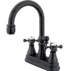 Kingston Brass Vintage 4-Inch Centerset Bathroom Faucet with Brass Pop-Up