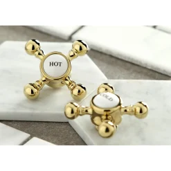 Kingston Brass Vintage 4-Inch Centerset Bathroom Faucet with Brass Pop-Up