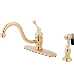 Kingston Brass Vintage 8" Kitchen Faucet with Brass Sprayer