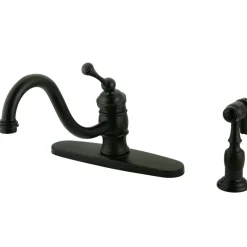 Kingston Brass Vintage 8" Kitchen Faucet with Brass Sprayer