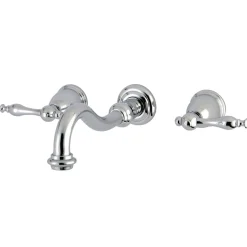Kingston Brass Vintage Lever-Handle Wall Mount Bathroom Faucet