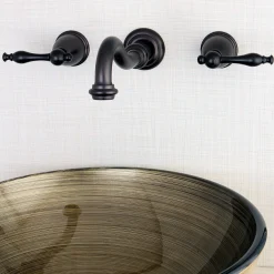 Kingston Brass Vintage Lever-Handle Wall Mount Bathroom Faucet