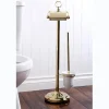 Kingston Brass Vintage Pedestal Toilet Paper and Brush Holder in Polished Brass