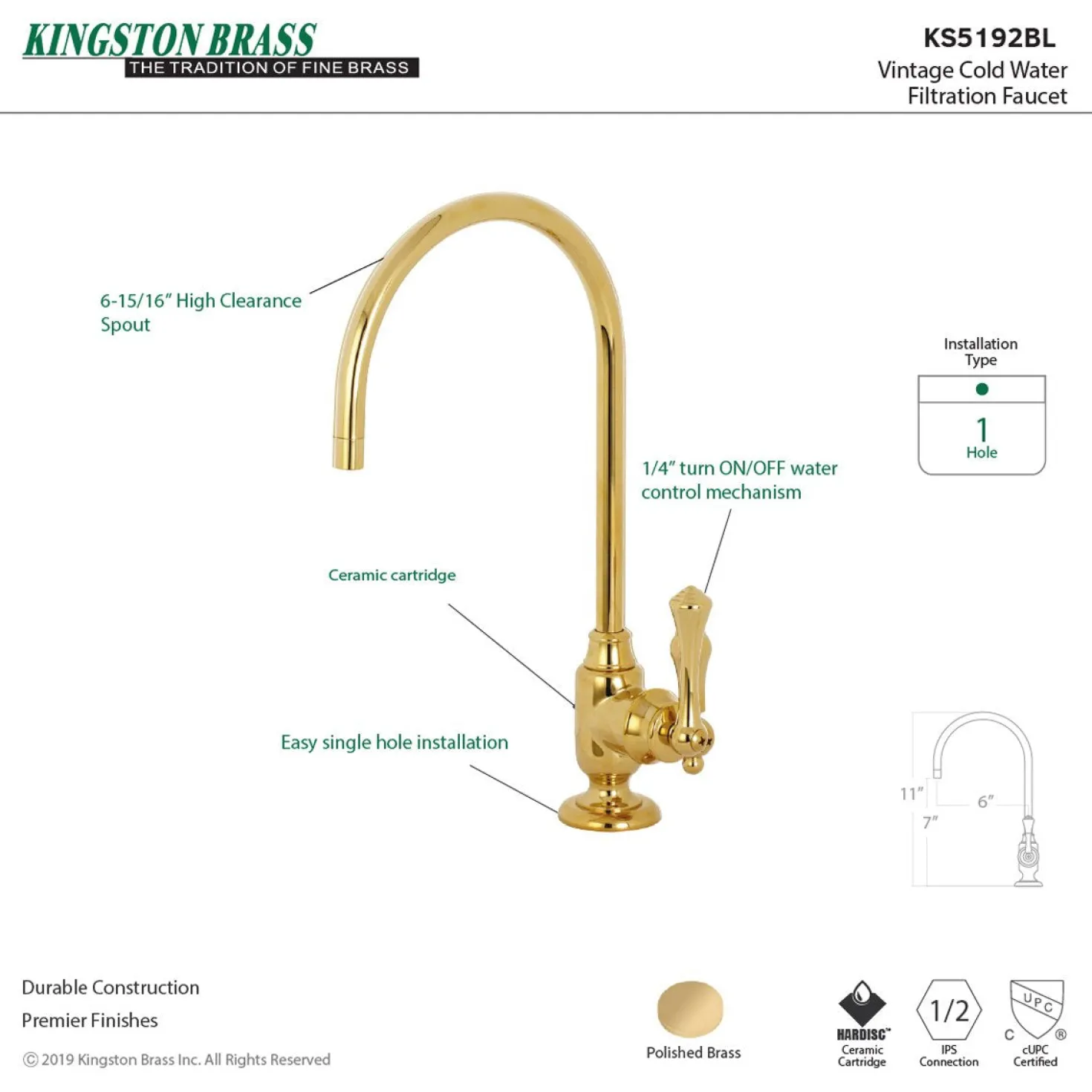 Kingston Brass Vintage Single-Handle Water Filtration Faucet