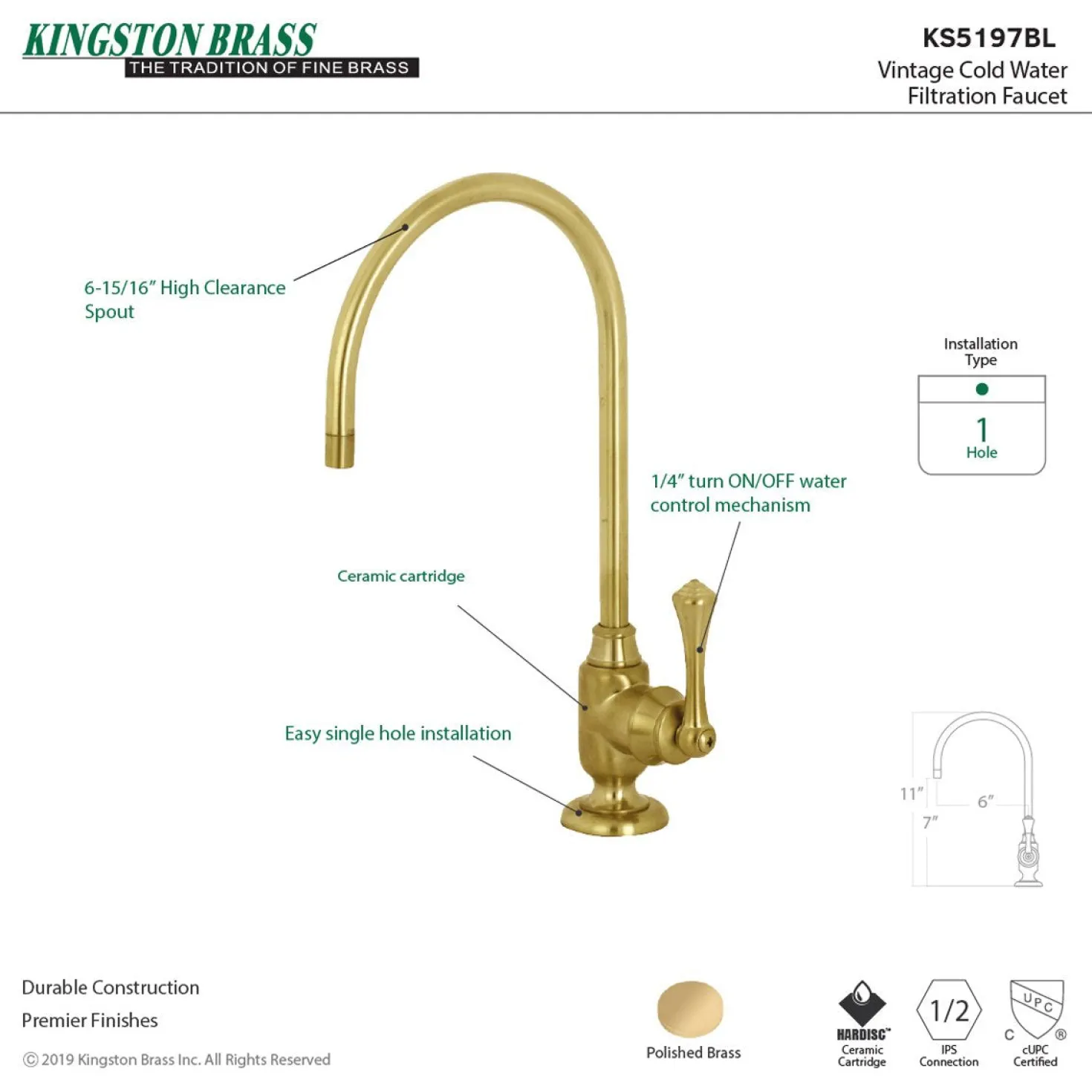 Kingston Brass Vintage Single-Handle Water Filtration Faucet