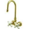 Kingston Brass Vintage 3-3/8" Spread Brass Wall Mount Clawfoot Tub Filler Faucet