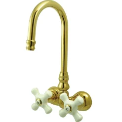 Kingston Brass Vintage 3-3/8" Spread Brass Wall Mount Clawfoot Tub Filler Faucet