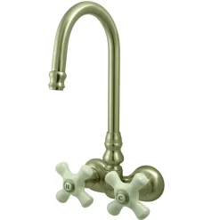 Kingston Brass Vintage 3-3/8" Spread Brass Wall Mount Clawfoot Tub Filler Faucet