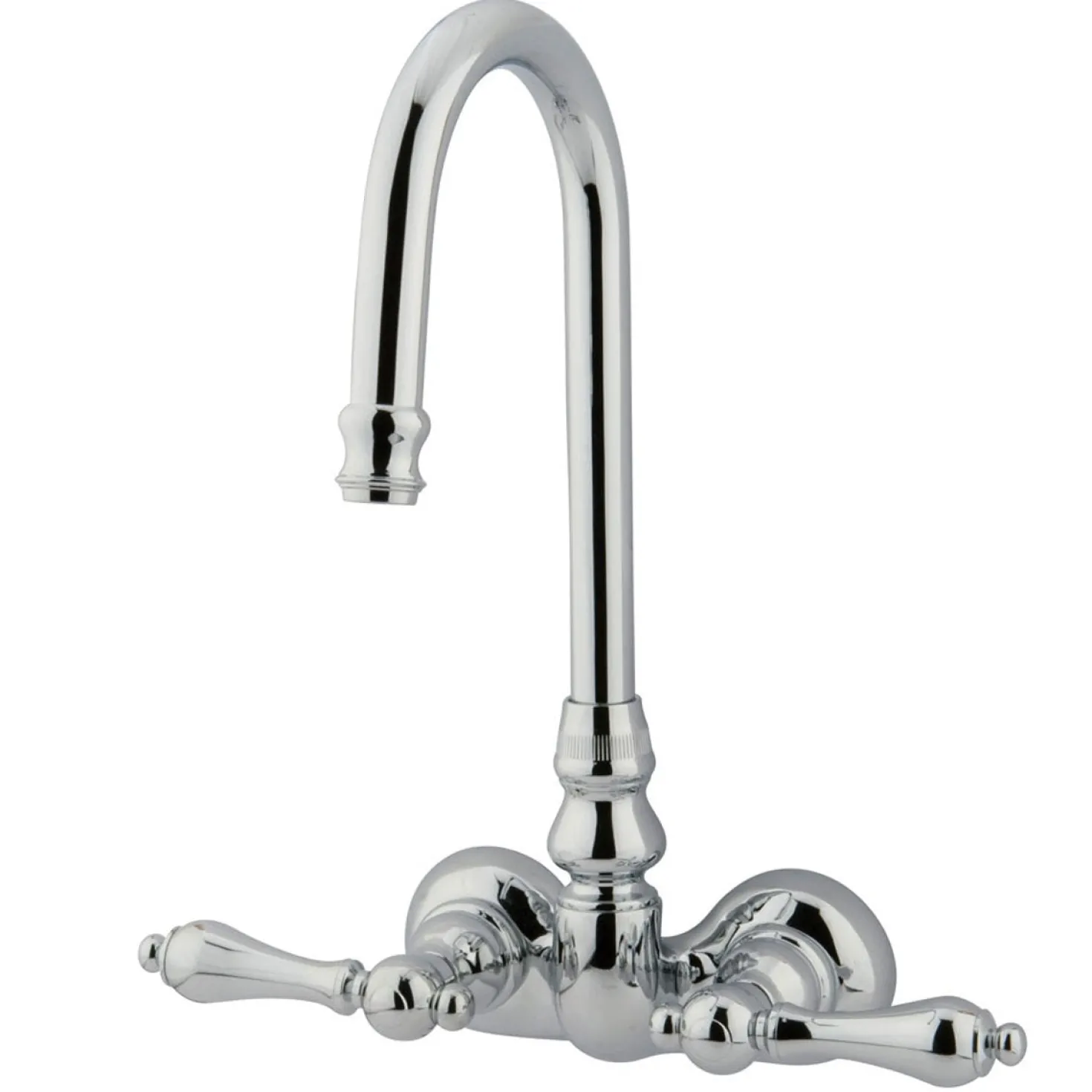 Kingston Brass Vintage 3-3/8" Spread Wall Mount Clawfoot Tub Filler Faucet
