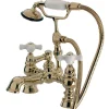 Kingston Brass Vintage 7" Spread Classic Deck Mount Clawfoot Tub Filler with Hand Shower