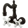 Kingston Brass Vintage 3-3/8" Spread Classic Wall Mount Clawfoot Tub Filler Faucet