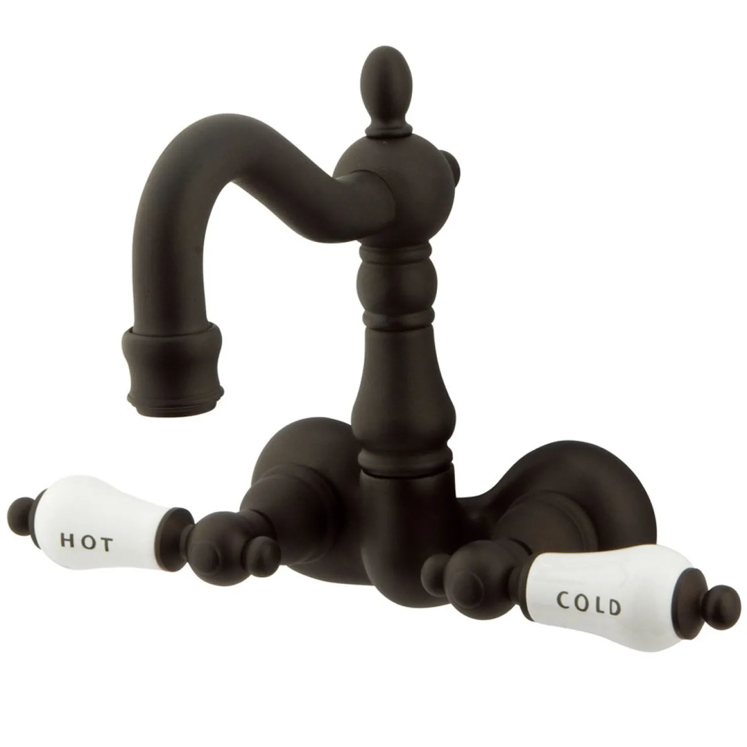 Kingston Brass Vintage 3-3/8" Spread Brass Wall Mount Clawfoot Tub Filler