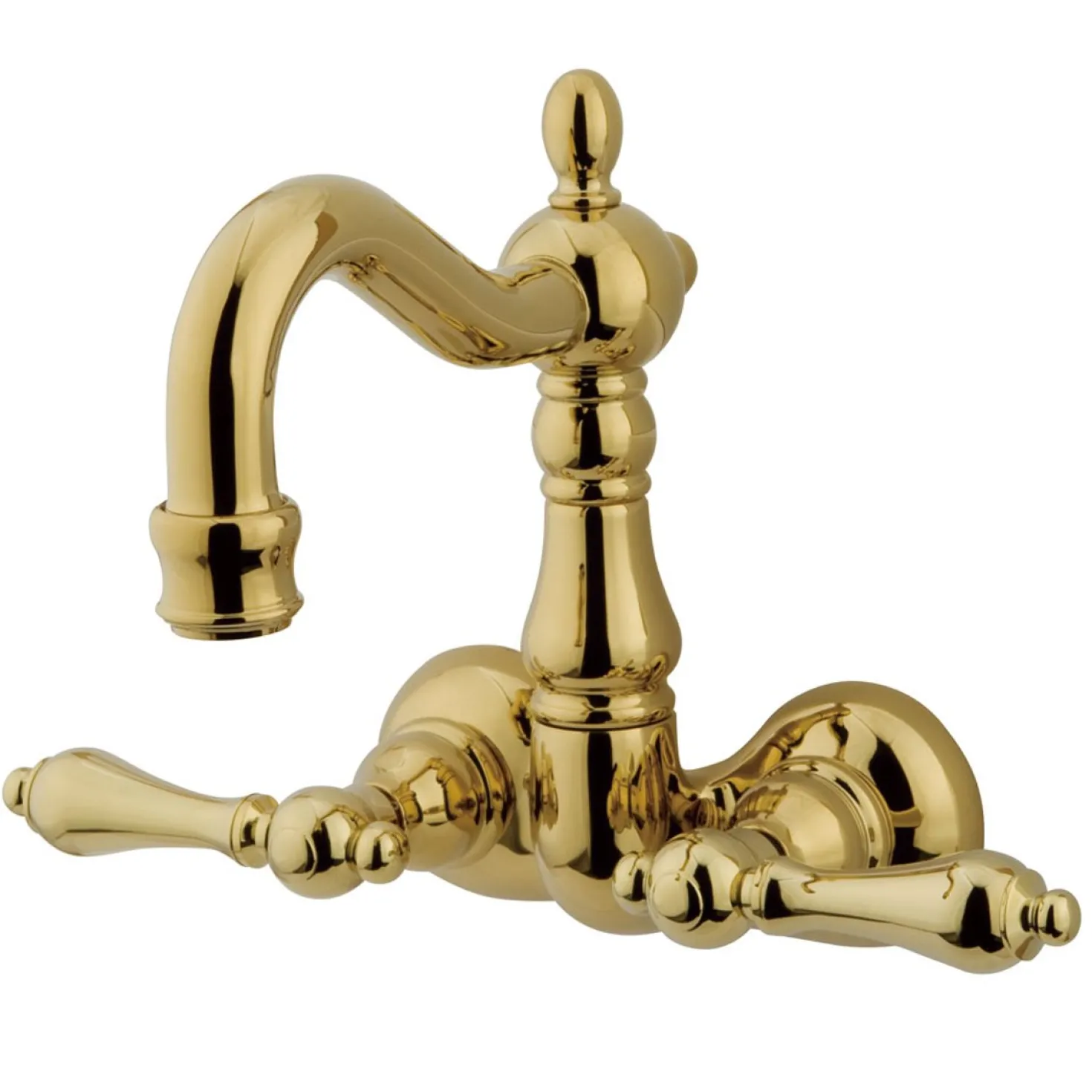 Kingston Brass Vintage 3-3/8" Spread Wall Mount Brass Clawfoot Tub Filler