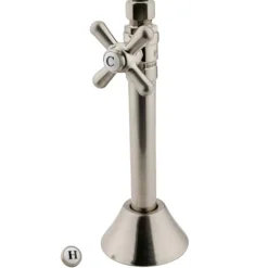 Kingston Brass Vintage Straight Stop with 1/2" Sweat, 3/8" OD Compression Angle and 5" Extension