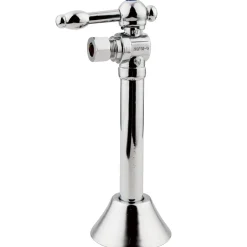 Kingston Brass Vintage 1/2" Sweat, 3/8" OD Compression Angle Shut-off Valve with 5" Extension in Polished Chrome