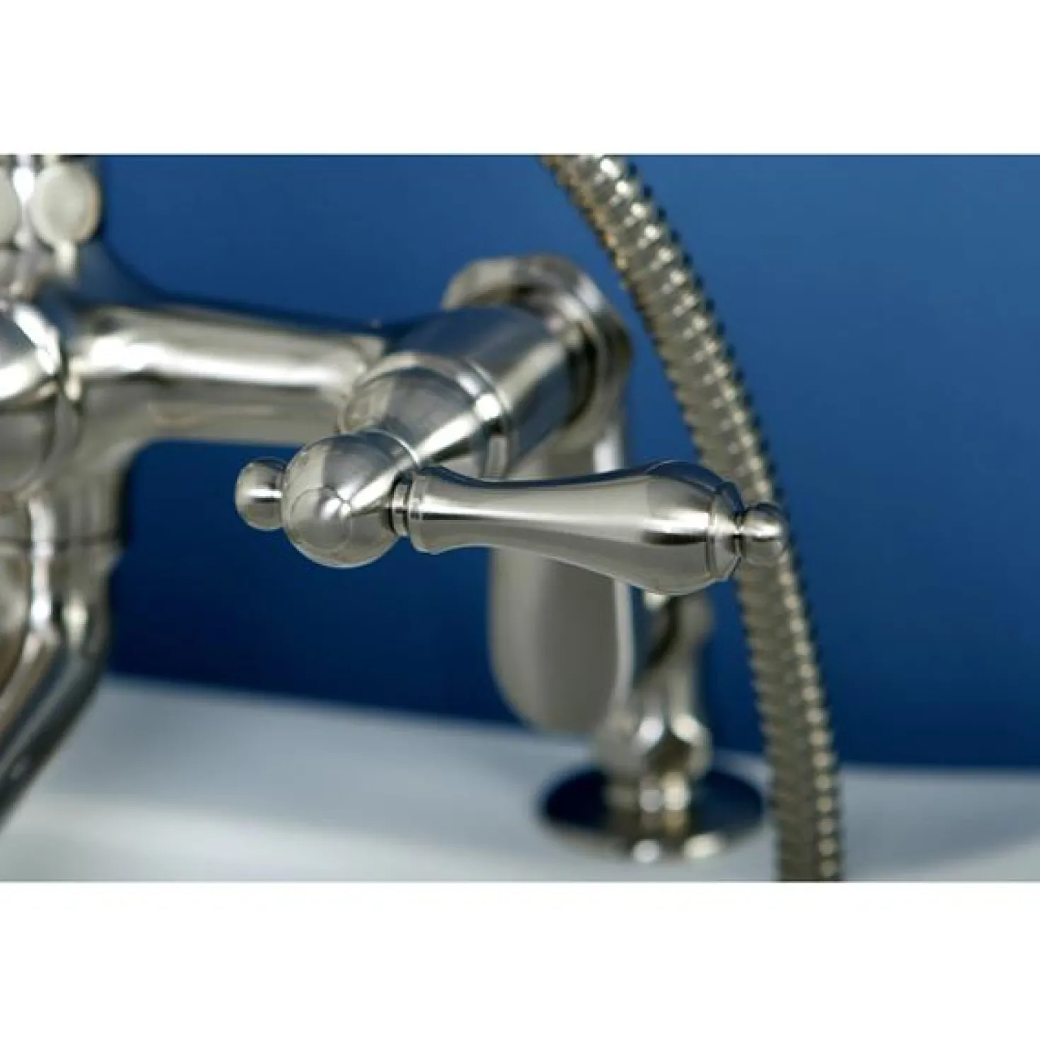 Kingston Brass Vintage 3" to 12" Deck Mount Clawfoot Tub Filler Faucet with Hand Shower