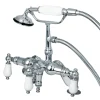Kingston Brass Vintage 3-3/8" to 8-3/8" Deck Mount Clawfoot Tub Filler Faucet with Hand Shower