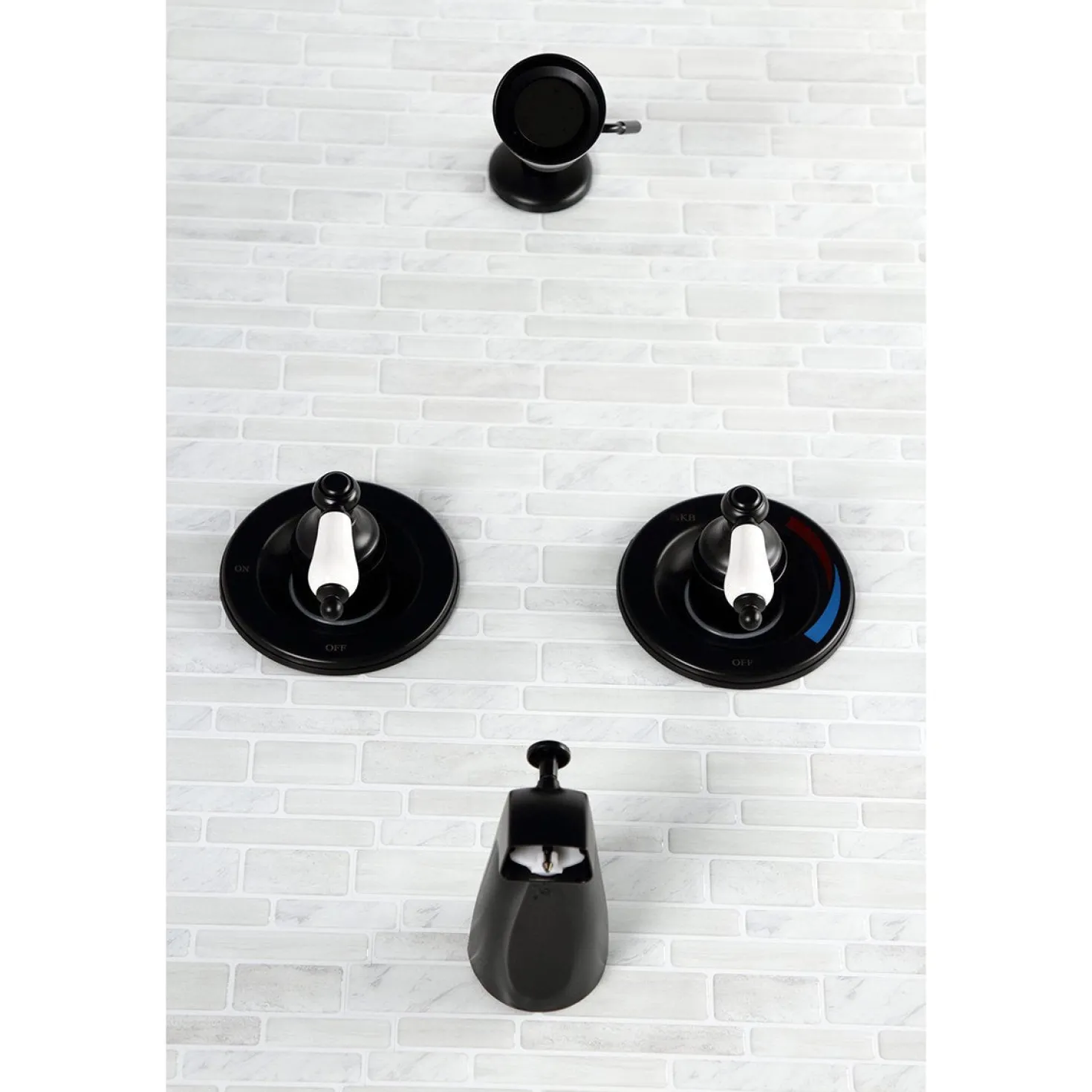 Kingston Brass Vintage Tub and Shower Faucet in Matte Black