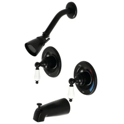 Kingston Brass Vintage Tub and Shower Faucet in Matte Black