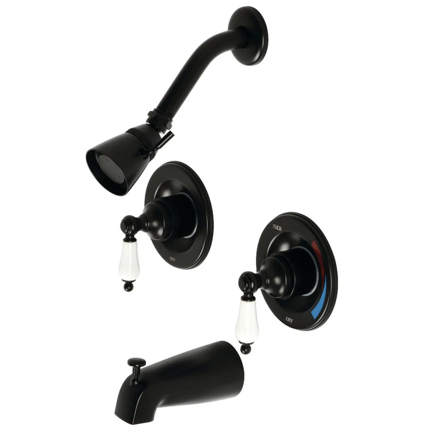 Kingston Brass Vintage Tub and Shower Faucet in Matte Black