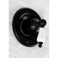Kingston Brass Vintage Tub and Shower Faucet in Matte Black