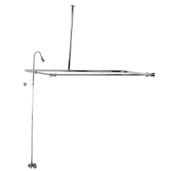 Kingston Brass Vintage Tub Faucet with Rectangular Shower Enclosure Combo