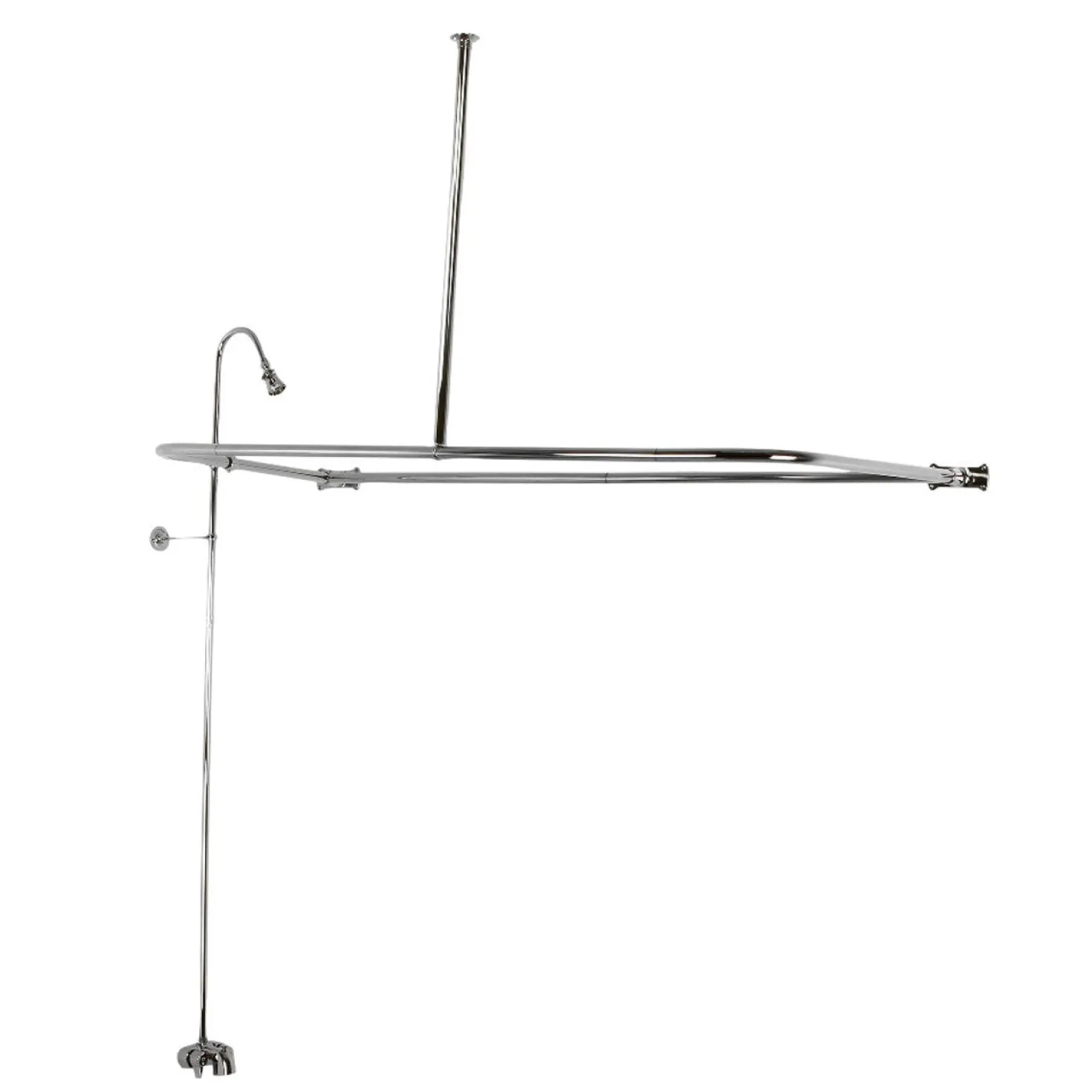 Kingston Brass Vintage Tub Faucet with Rectangular Shower Enclosure Combo