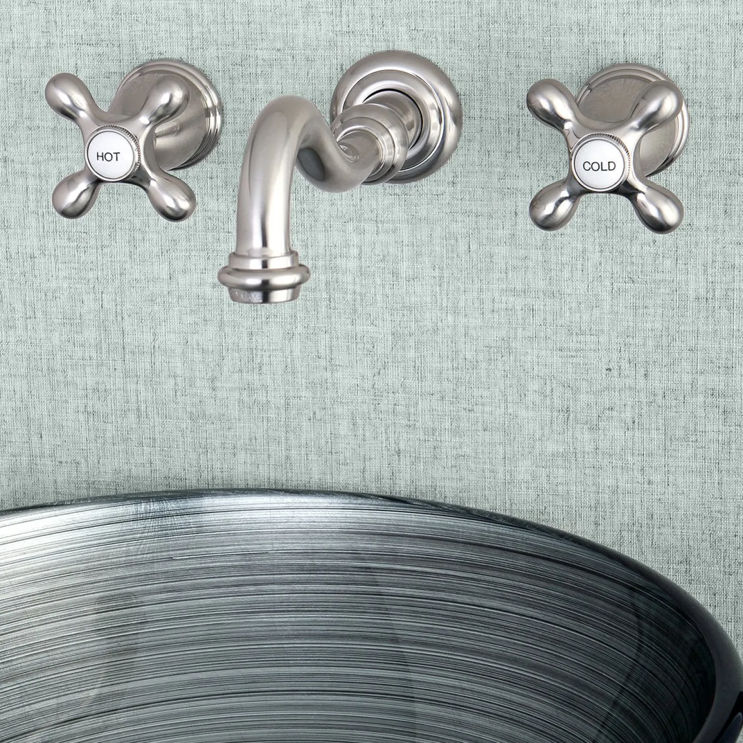 Kingston Brass Vintage Two-Handle Wall Mount Bathroom Faucet