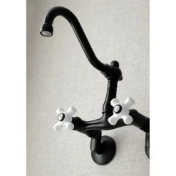 Kingston Brass Vintage Wall Mount 6-Inch Adjustable Center Kitchen Faucet