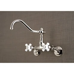 Kingston Brass Vintage Wall Mount 6-Inch Adjustable Center Kitchen Faucet