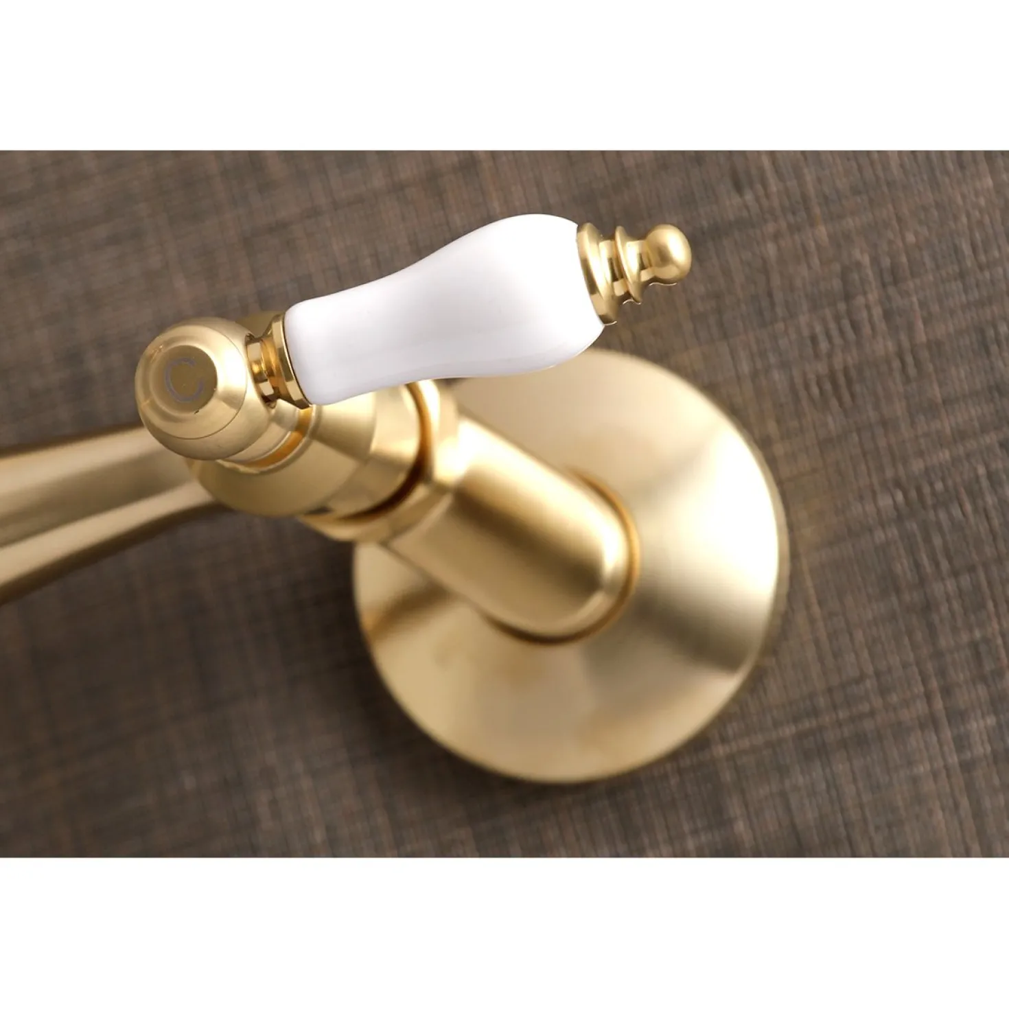 Kingston Brass Vintage Wall Mount 6" Adjustable Center Kitchen Faucet
