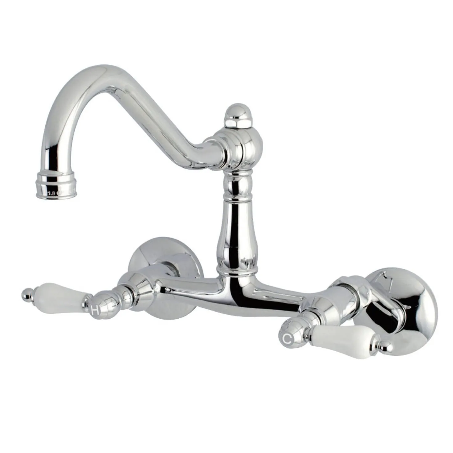 Kingston Brass Vintage Wall Mount 6" Adjustable Center Kitchen Faucet