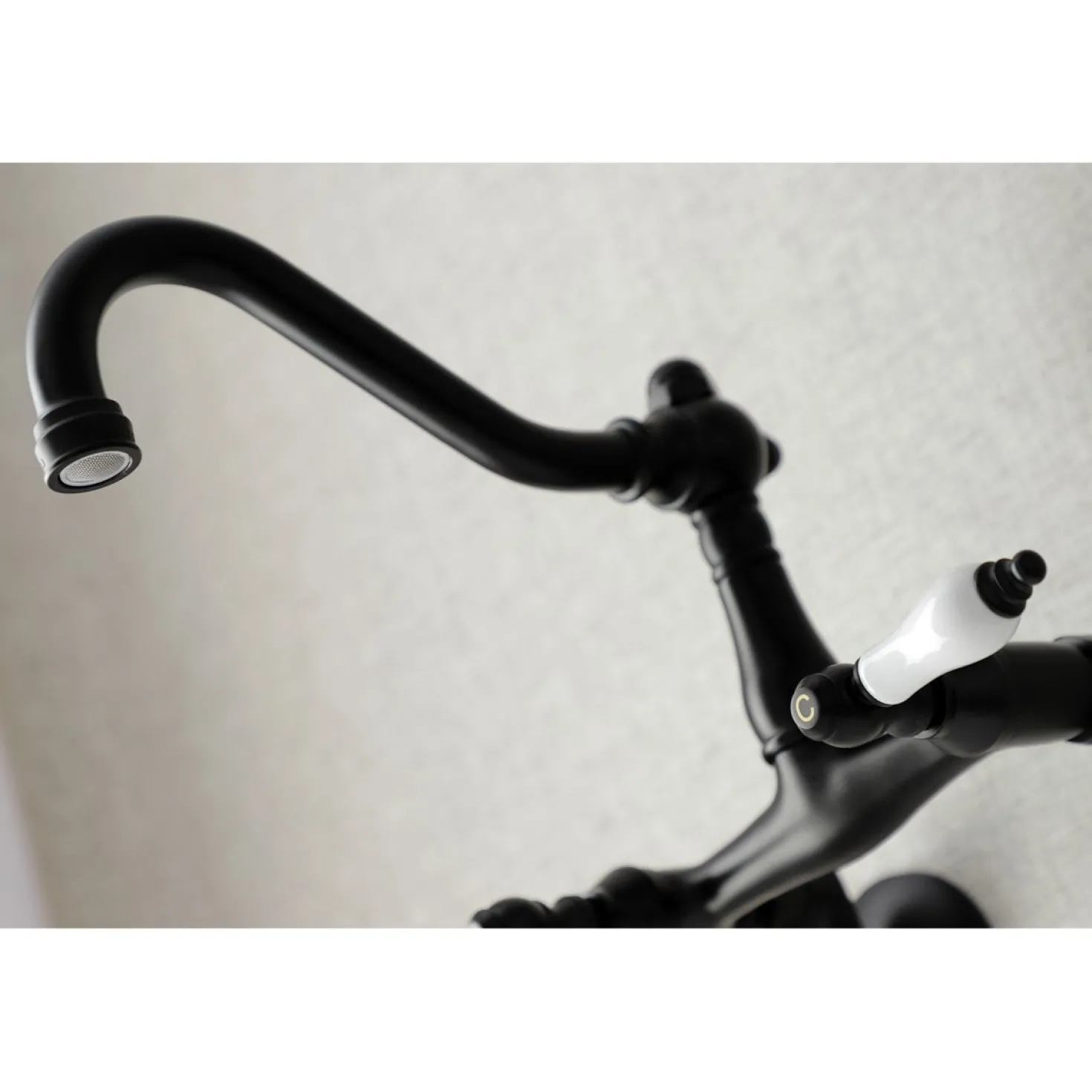 Kingston Brass Vintage Wall Mount 6" Adjustable Center Kitchen Faucet