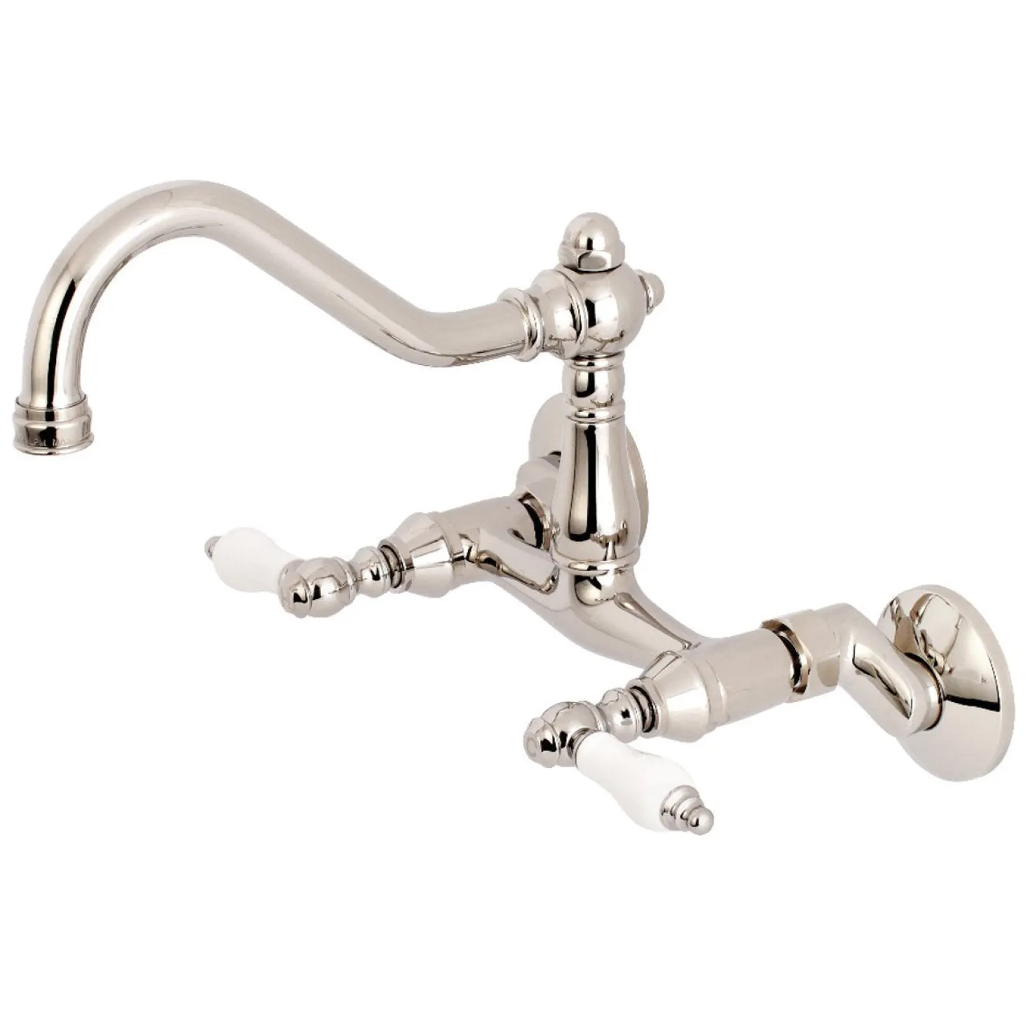 Kingston Brass Vintage Wall Mount 6" Adjustable Center Kitchen Faucet