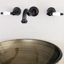Kingston Brass Vintage Wall Mount 2-Handle Bathroom Faucet
