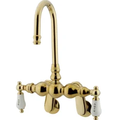 Kingston Brass Vintage Wall Mount Classic Clawfoot Tub Filler with 3-3/8" Spread