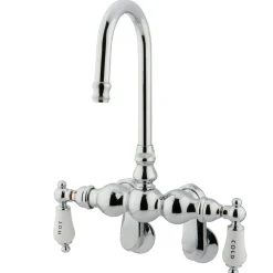 Kingston Brass Vintage Wall Mount Classic Clawfoot Tub Filler with 3-3/8" Spread