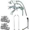 Kingston Brass Vintage Wall Mount Clawfoot Tub Faucet Package with Offset Supply Lines
