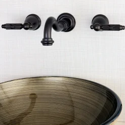 Kingston Brass Vintage Wall Mount Two-Handle Bathroom Faucet