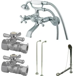 Kingston Brass Vintage Wall Mount Clawfoot Tub Faucet Package