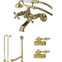 Kingston Brass Vintage Wall Mount Clawfoot Tub Package