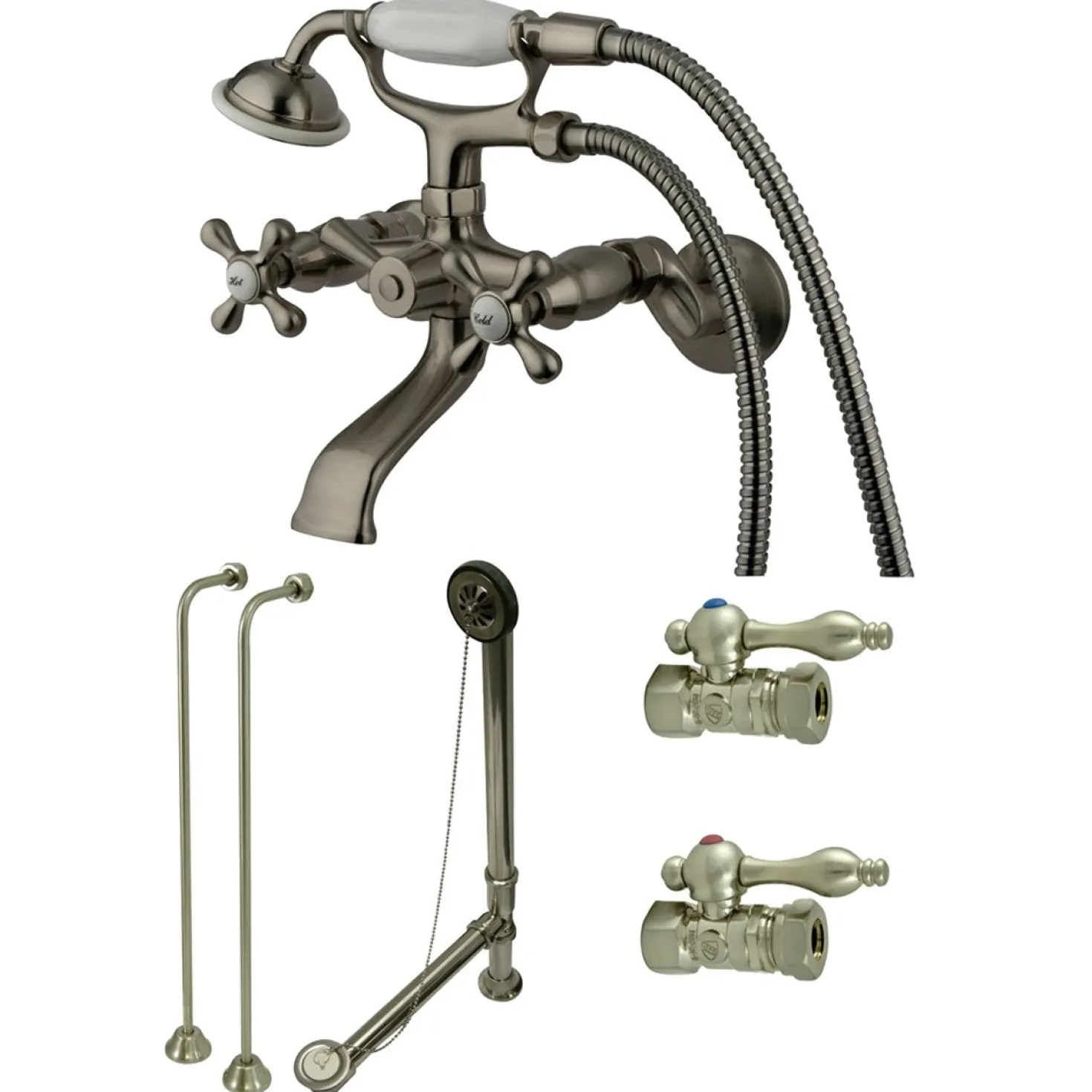Kingston Brass Vintage Wall Mount Clawfoot Tub Package